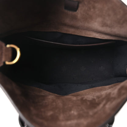 Small Suede Satchel Bag - Chocolate