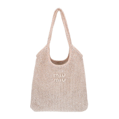 Miu Miusequin Mesh Ivy Bag Cipria Handbag