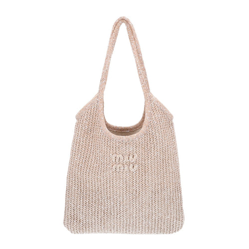 Miu Miusequin Mesh Ivy Bag Cipria Handbag