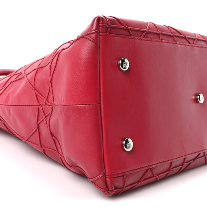 Medium Lambskin Tote Bag - Red