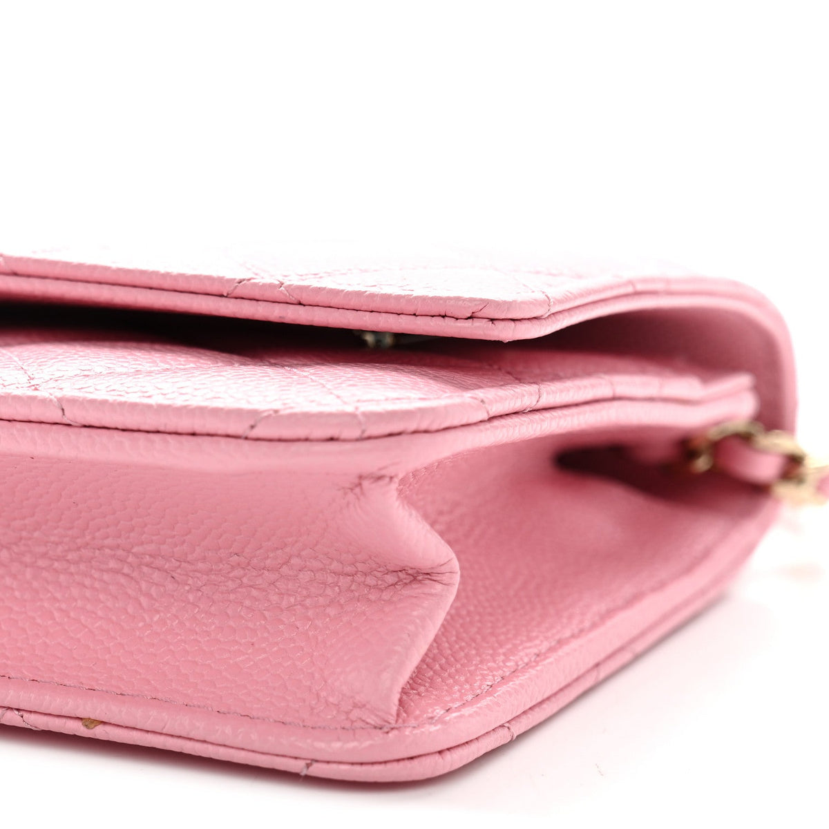 Quilted Caviar Wallet Bag - Pink