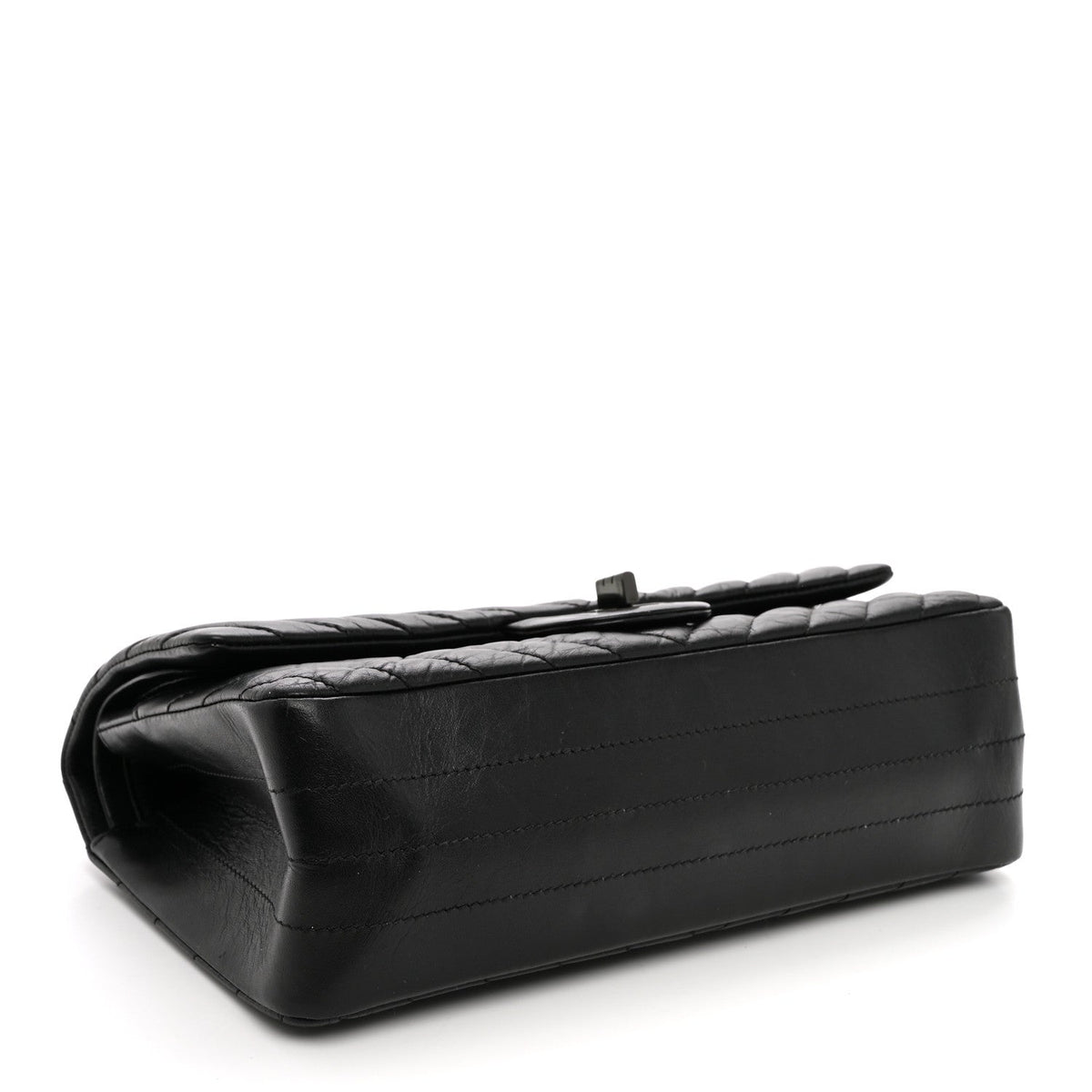 Quilted Calfskin Flap Shoulder Bag - Black