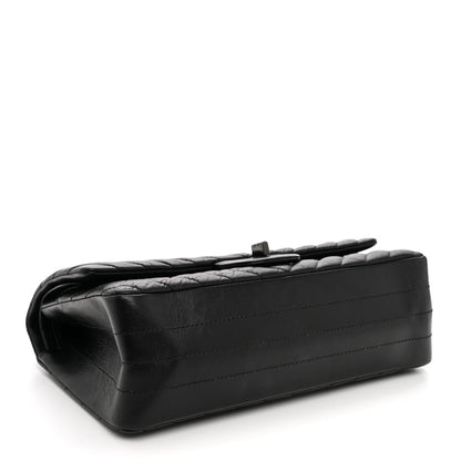 Quilted Calfskin Flap Shoulder Bag - Black