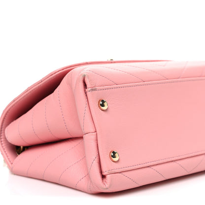 Small Calfskin Flap Shoulder Bag - Pink