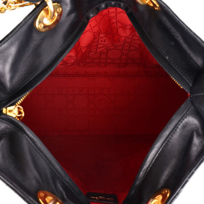 Large Lambskin Handbag - Black