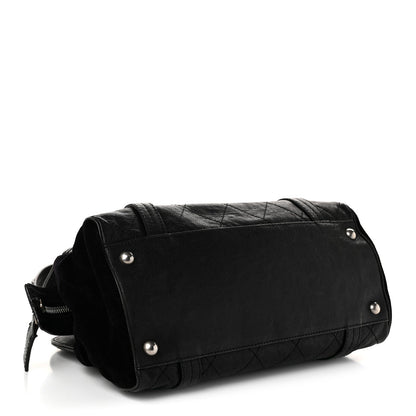 Large Quilted Calfskin Tote Bag - Black
