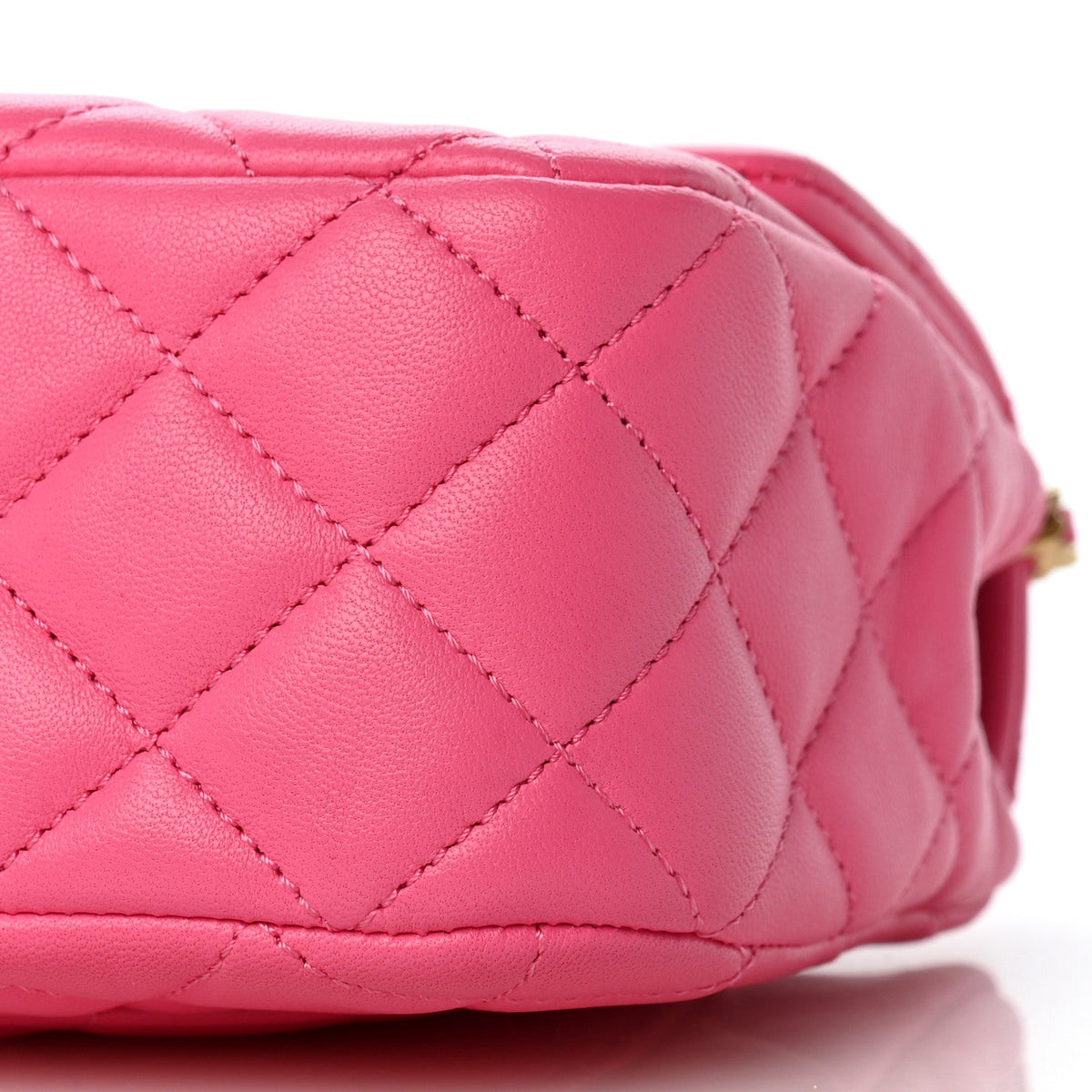 Small Quilted Lambskin Flap Shoulder Bag - Pink