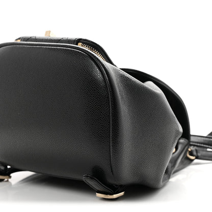 Mini Quilted Caviar Backpack - Black