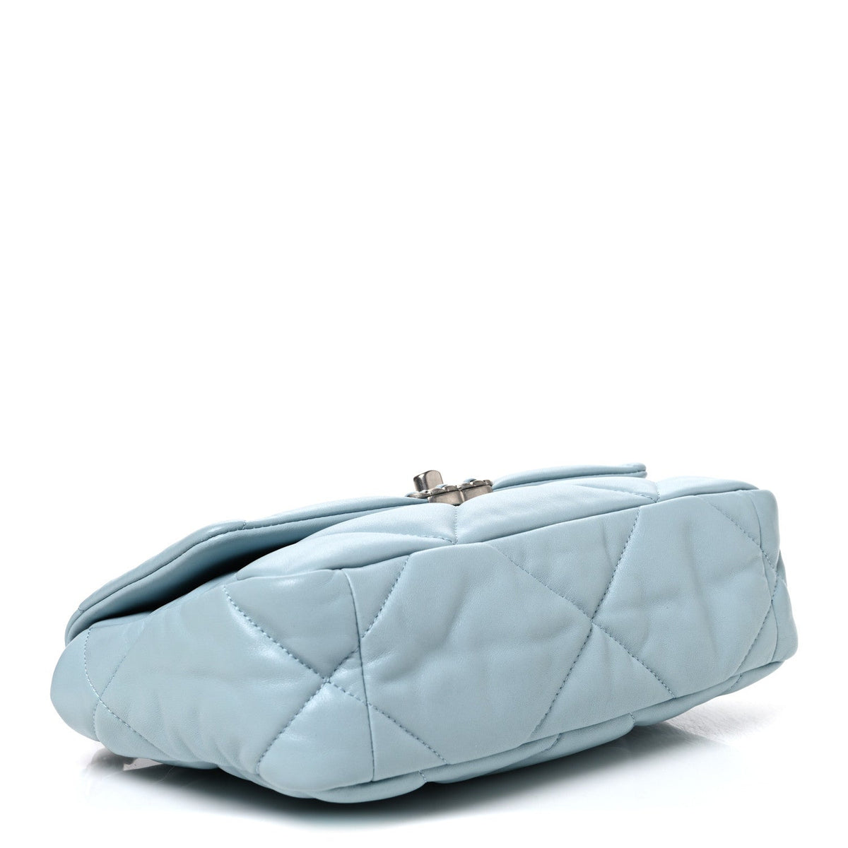 Medium Quilted Lambskin Flap Shoulder Bag - Light Blue