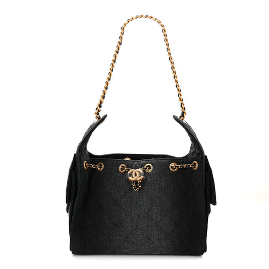 Small Quilted Handbag - Black