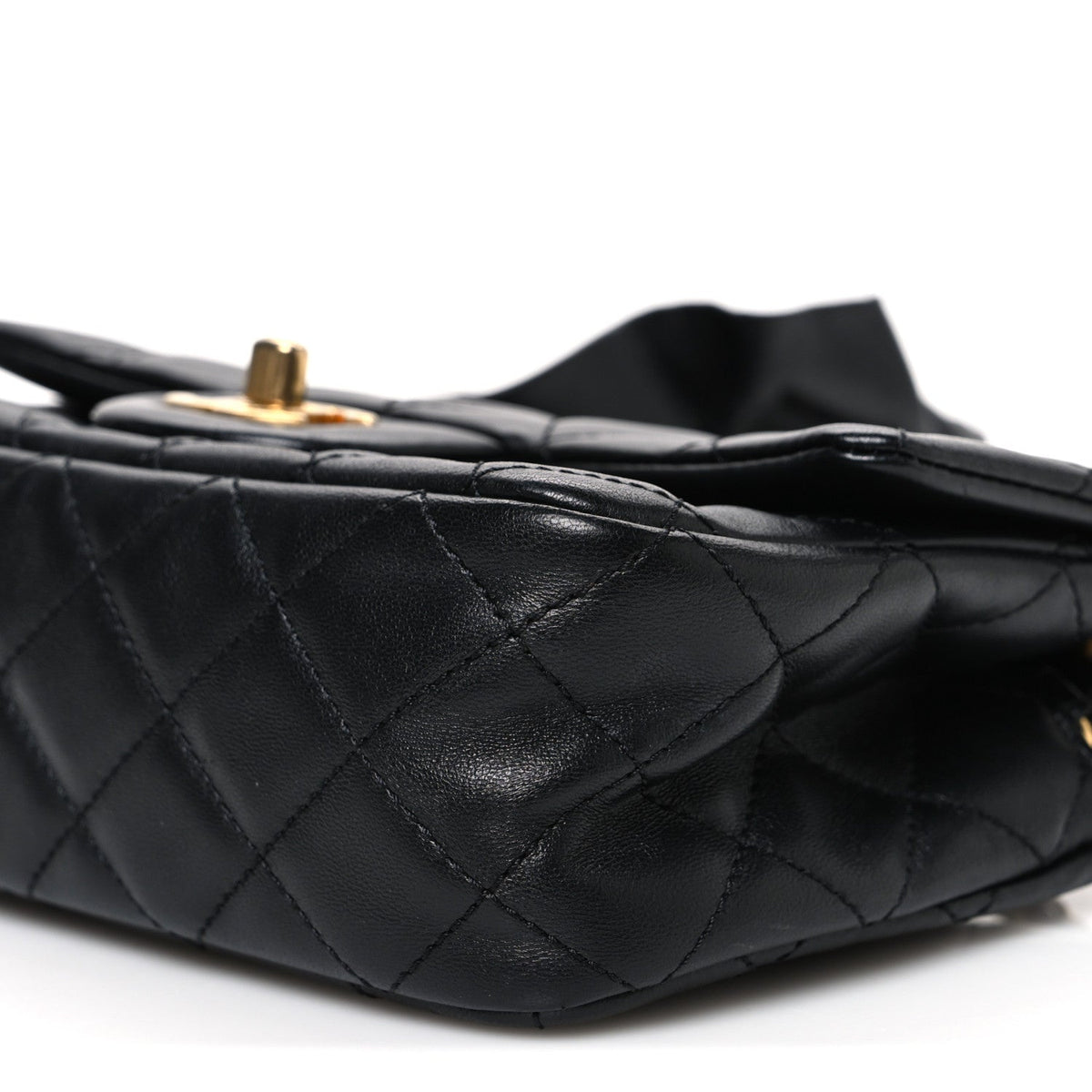 Mini Quilted Lambskin Flap Shoulder Bag - Tan