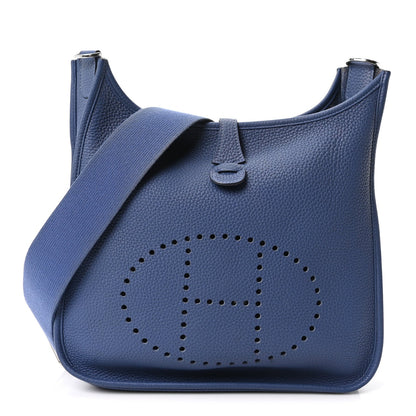 Taurillon Clemence Evelyne Iii Pm Bleu A Handbag