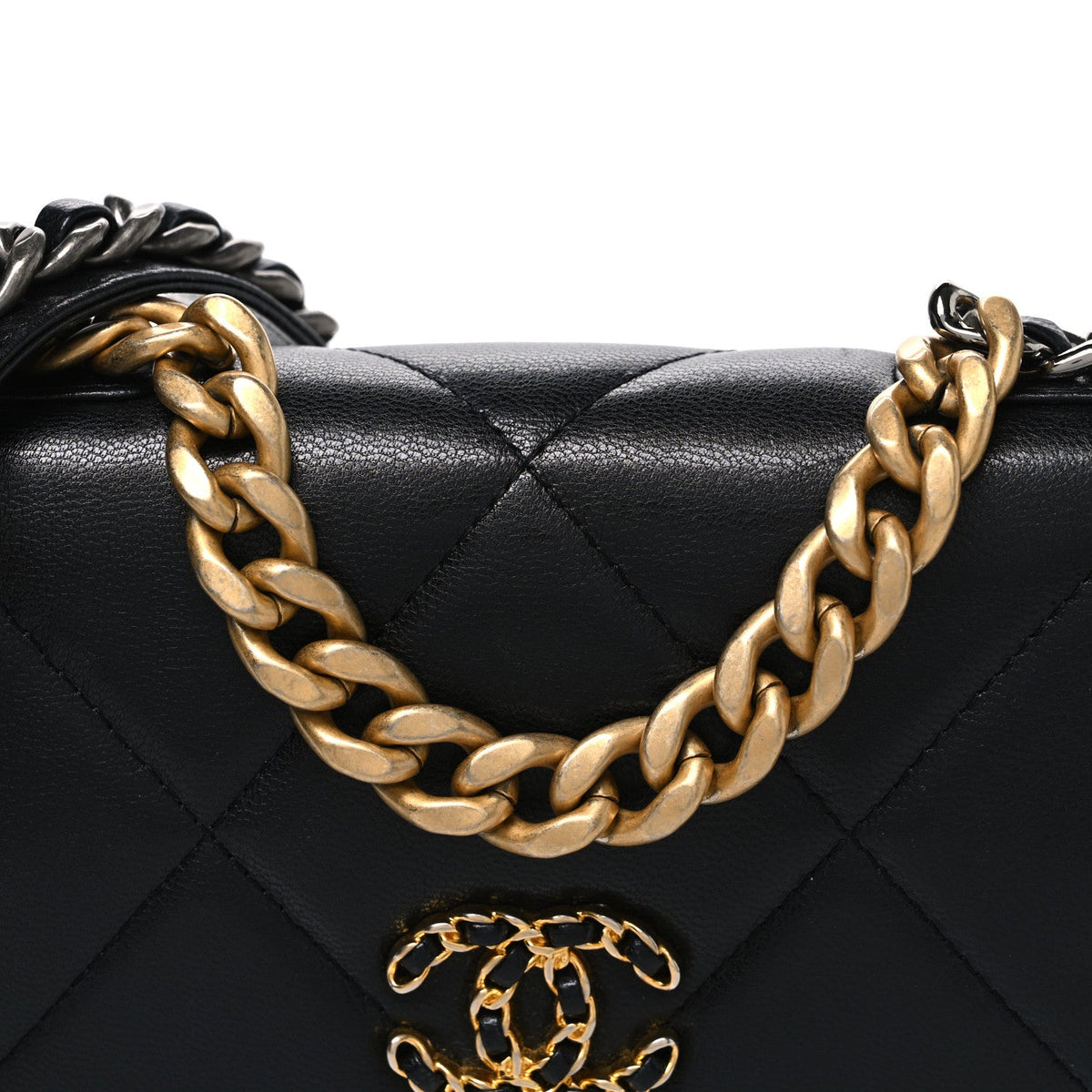 Quilted Goatskin Wallet Bag - Black