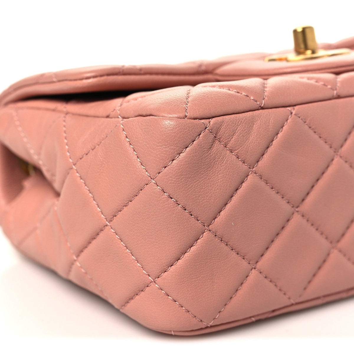 Mini Quilted Lambskin Flap Shoulder Bag - Pink