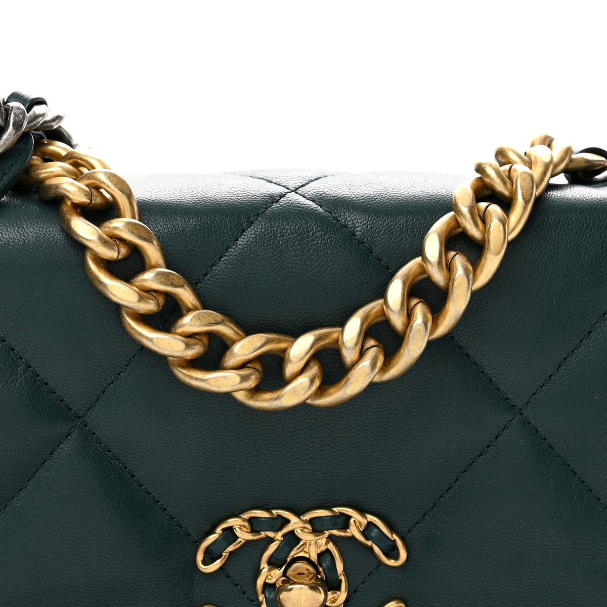Medium Quilted Goatskin Flap Shoulder Bag - Blue