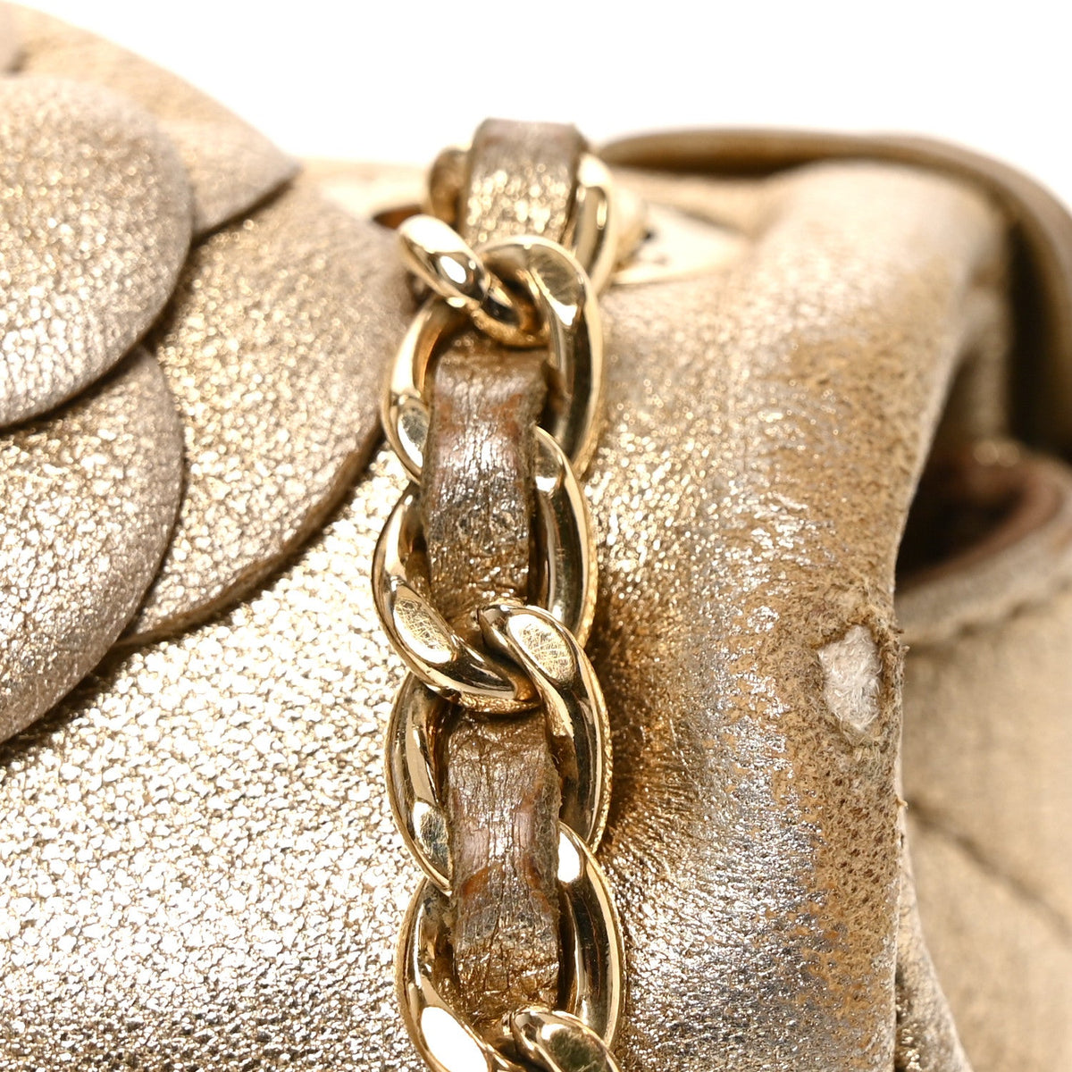 Mini Quilted Lambskin Flap Shoulder Bag - Gold