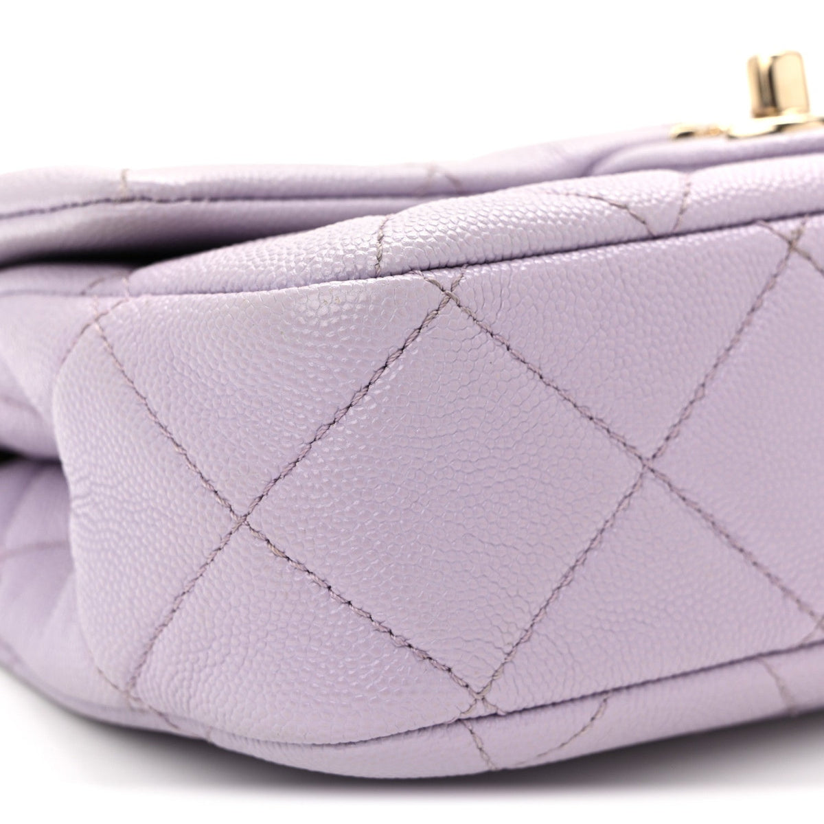 Mini Quilted Caviar Flap Shoulder Bag - Purple