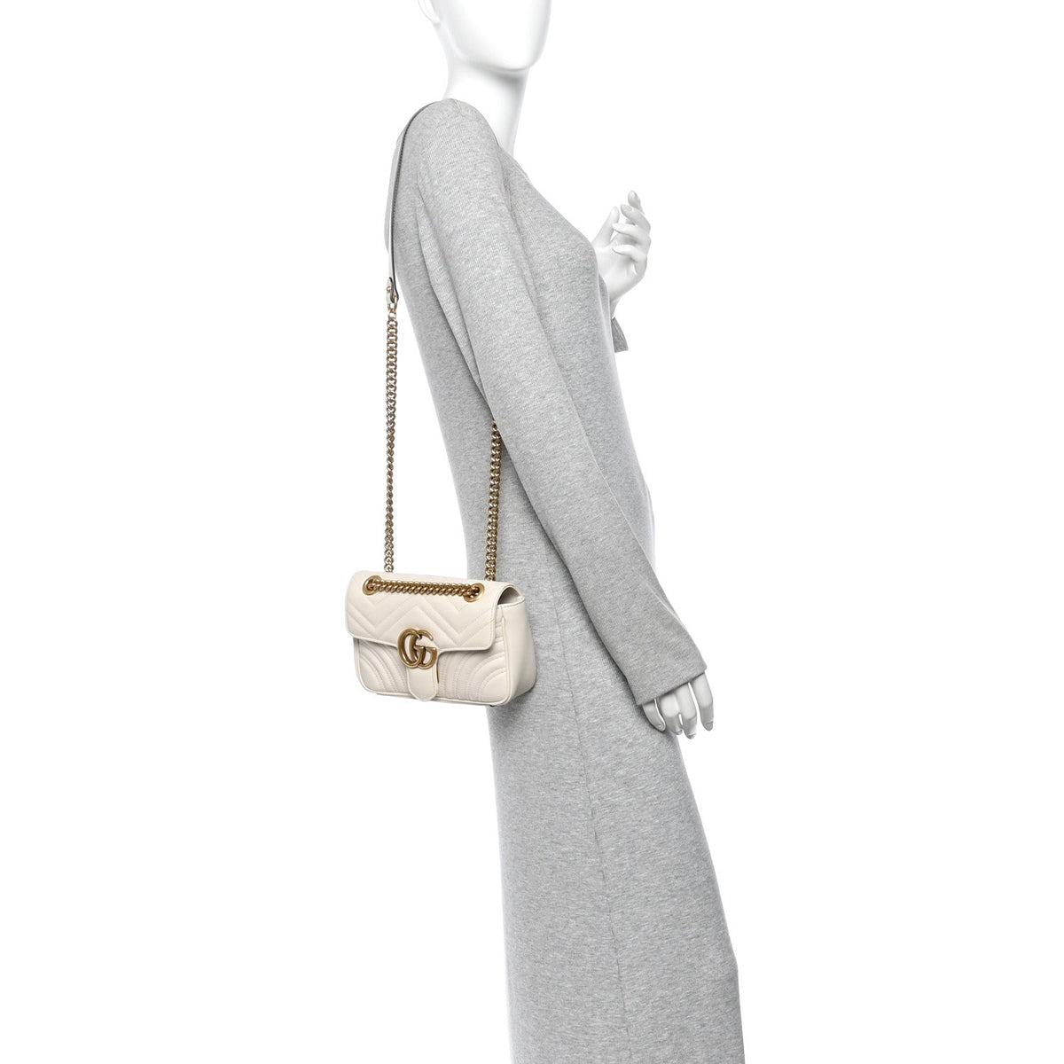 Mini Calfskin Shoulder Bag - White
