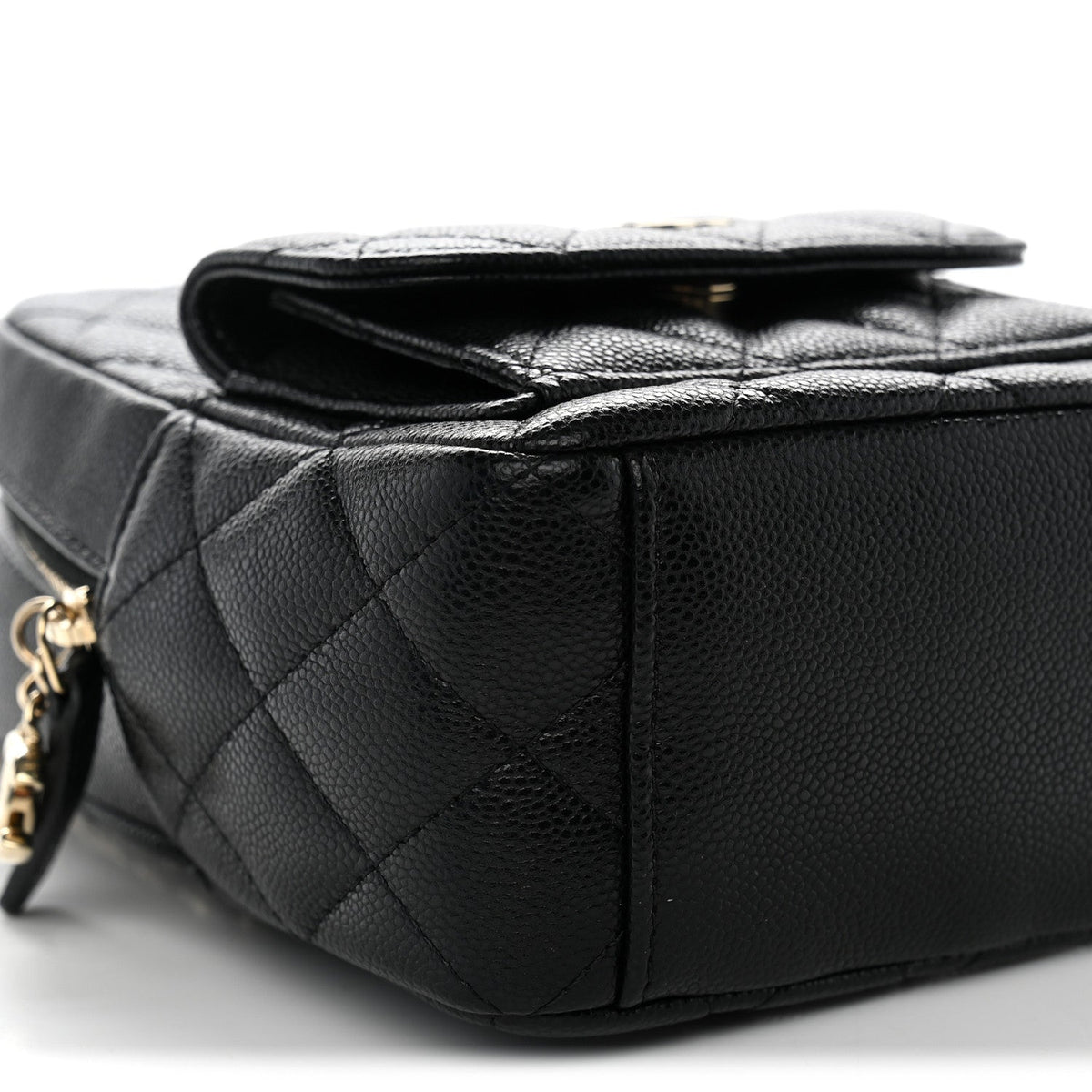 Mini Quilted Caviar Backpack - Black