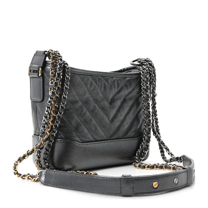 Small Quilted Calfskin Hobo Bag - Grey