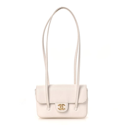 Mini Caviar Shoulder Bag - White