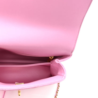 Mini Quilted Caviar Flap Shoulder Bag - Pink