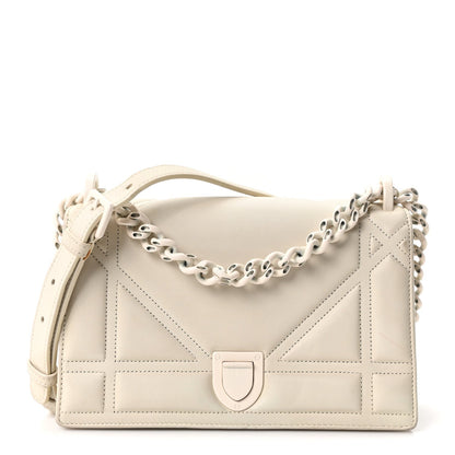 Small Calfskin Flap Shoulder Bag - White