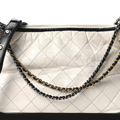 Large Quilted Calfskin Hobo Bag - White