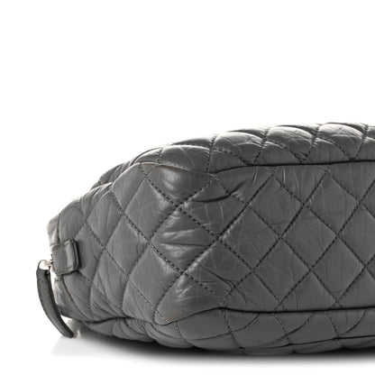 Medium Quilted Calfskin Handbag - Grey