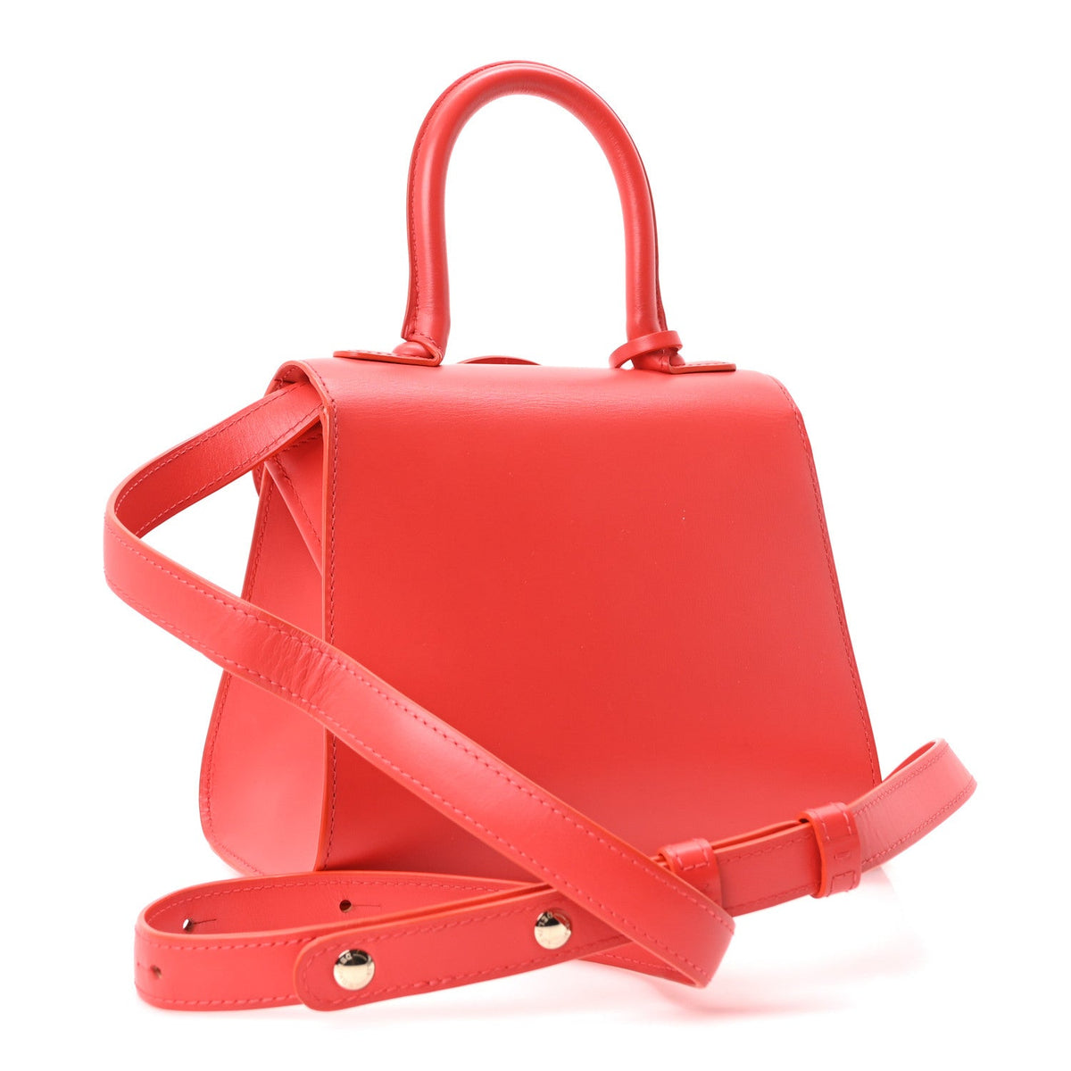 Mini Calfskin Satchel Bag - Red