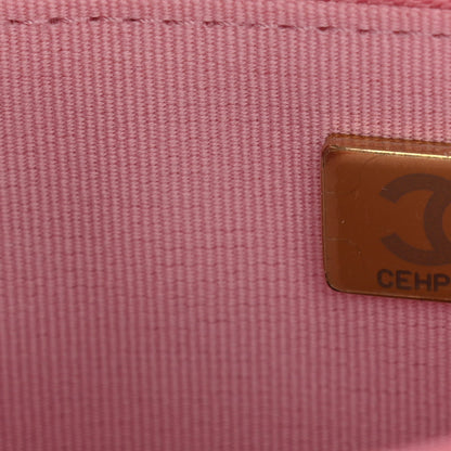 Quilted Caviar Wallet Bag - Pink