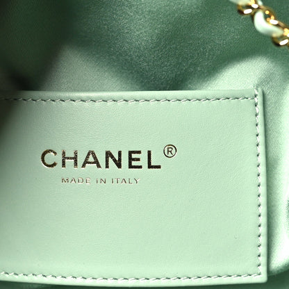 Small Quilted Caviar Handbag - Light Green