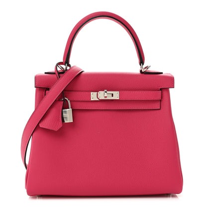 Togo Kelly Retourne 25 Rose Mexico Handbag