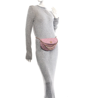 Quilted Lambskin Belt Bag - Pink