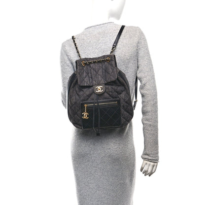 Quilted Calfskin Backpack - Grey