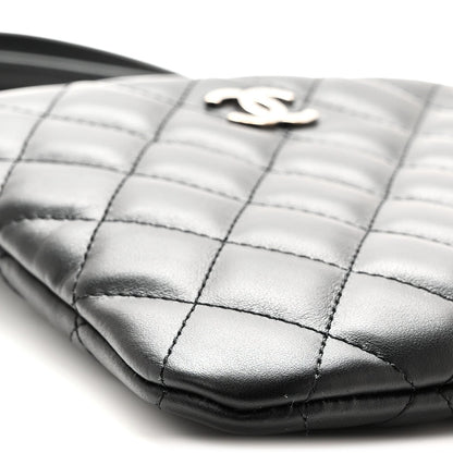 Quilted Lambskin Crossbody Bag - Black