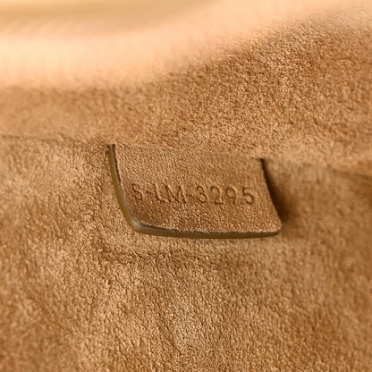 Large Calfskin Suede Shoulder Bag - Beige