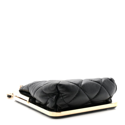 Quilted Lambskin Clutch Bag - Black