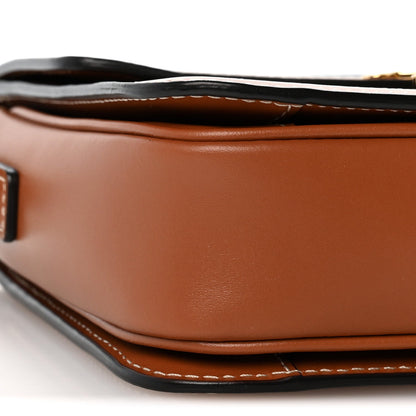 Calfskin Canvas Handbag - Tan