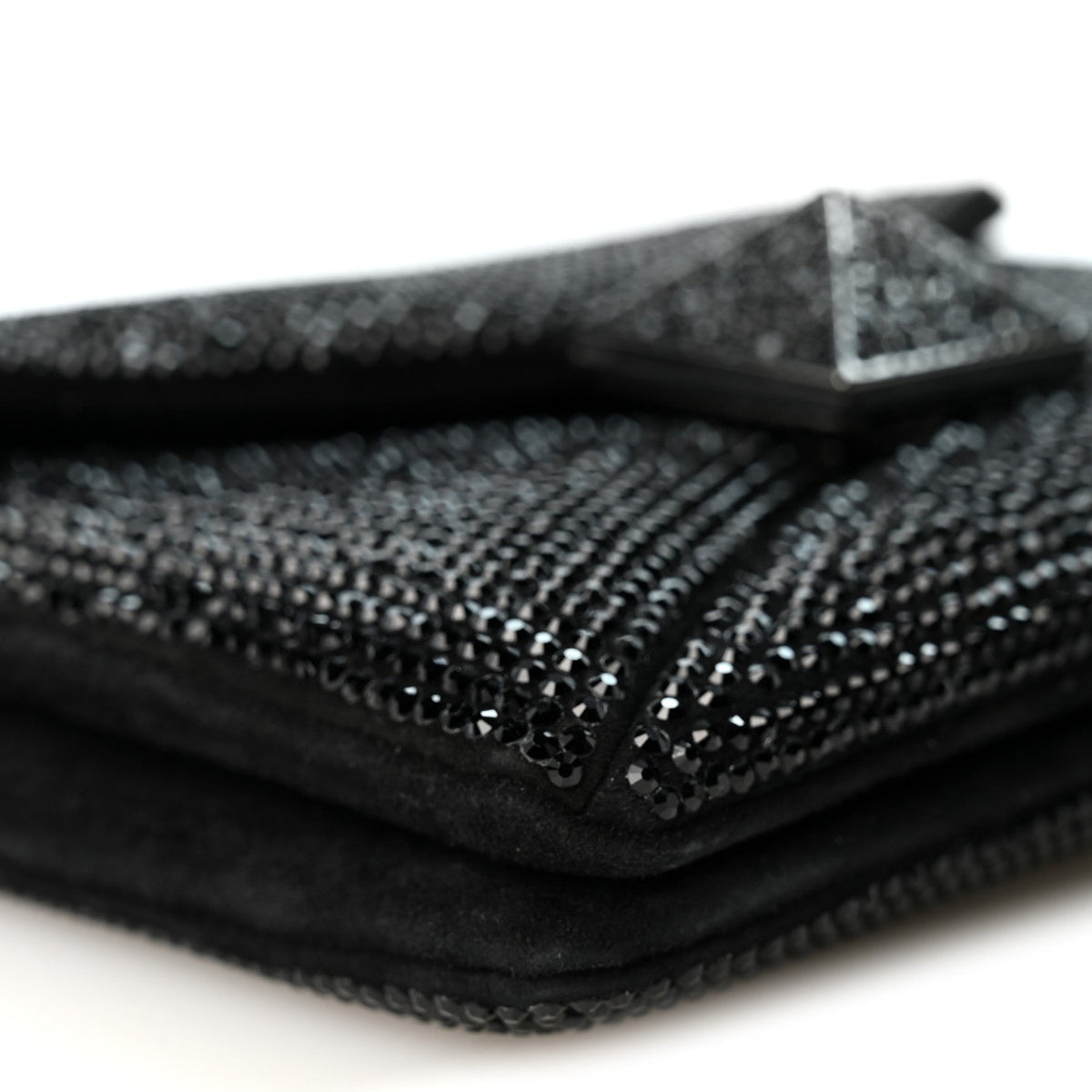 Small Suede Clutch Bag - Black