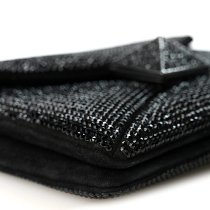 Small Suede Clutch Bag - Black