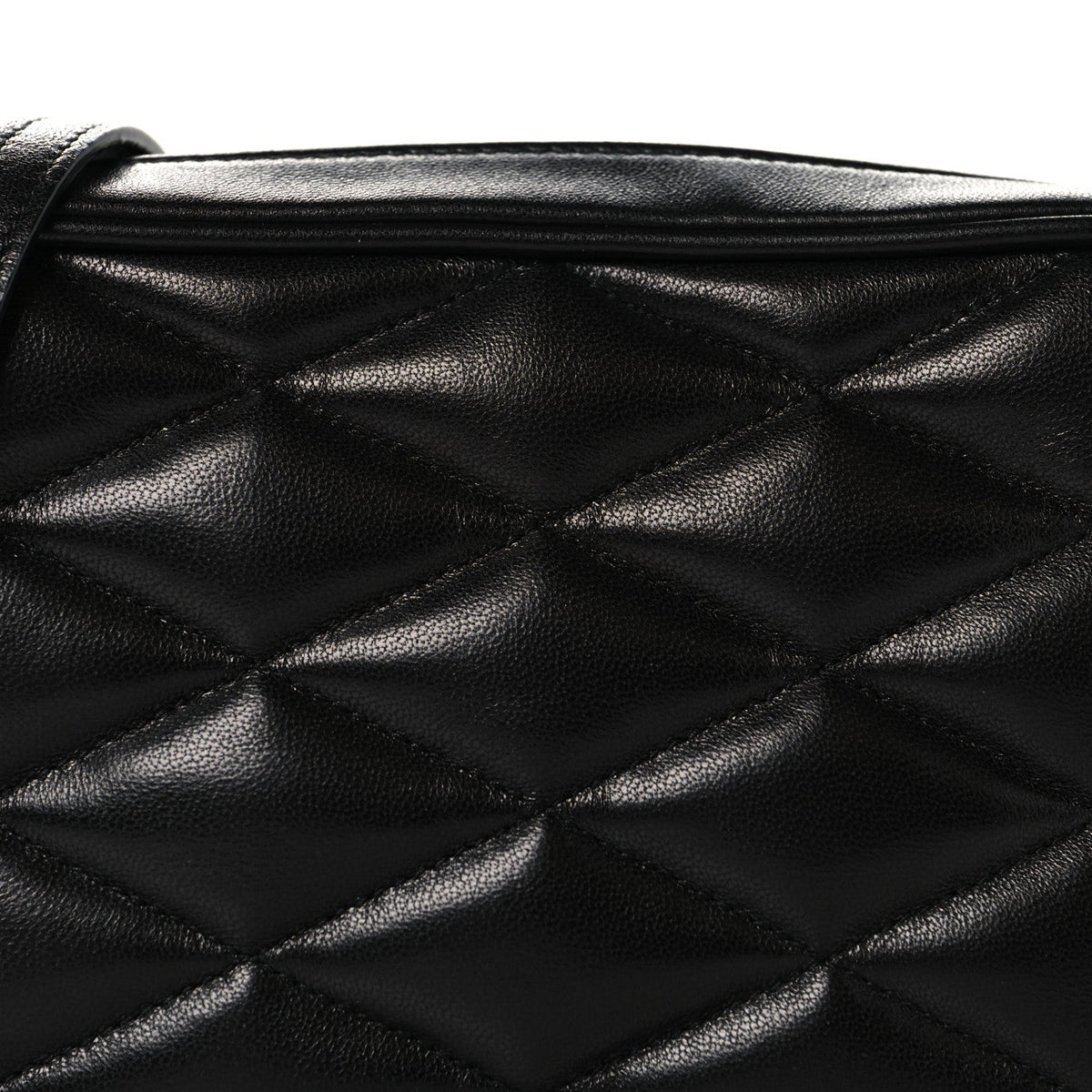 Mini Quilted Lambskin Crossbody Bag - Black
