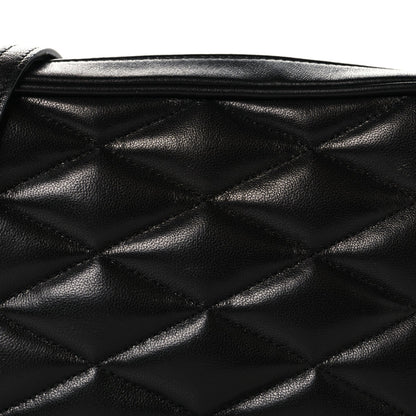Mini Quilted Lambskin Crossbody Bag - Black
