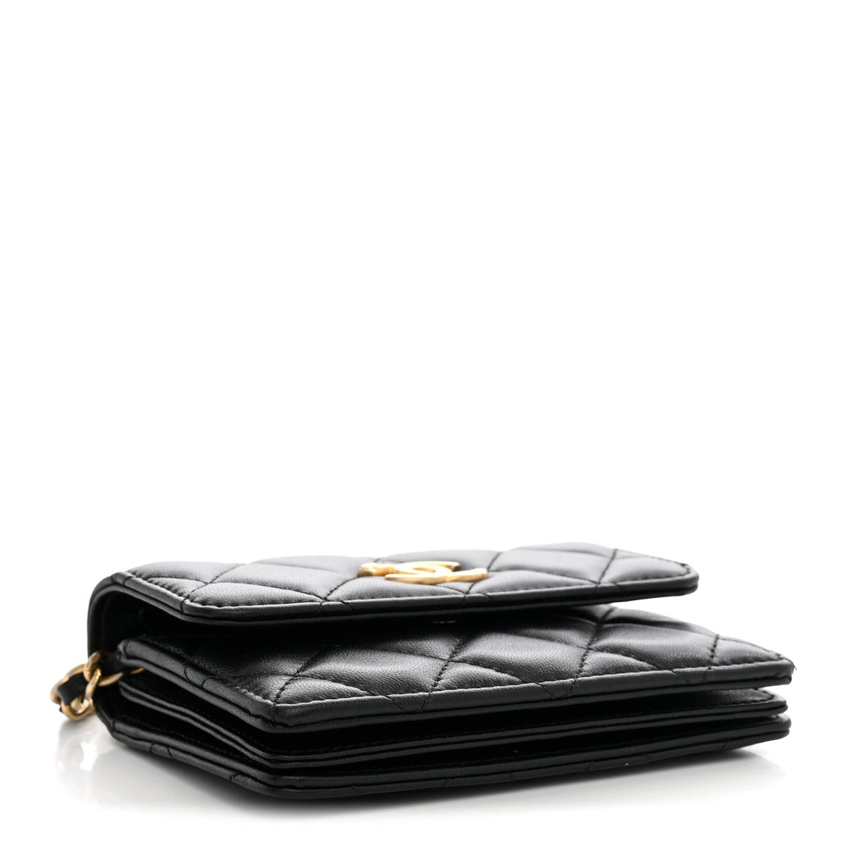 Quilted Lambskin Clutch Bag - Black