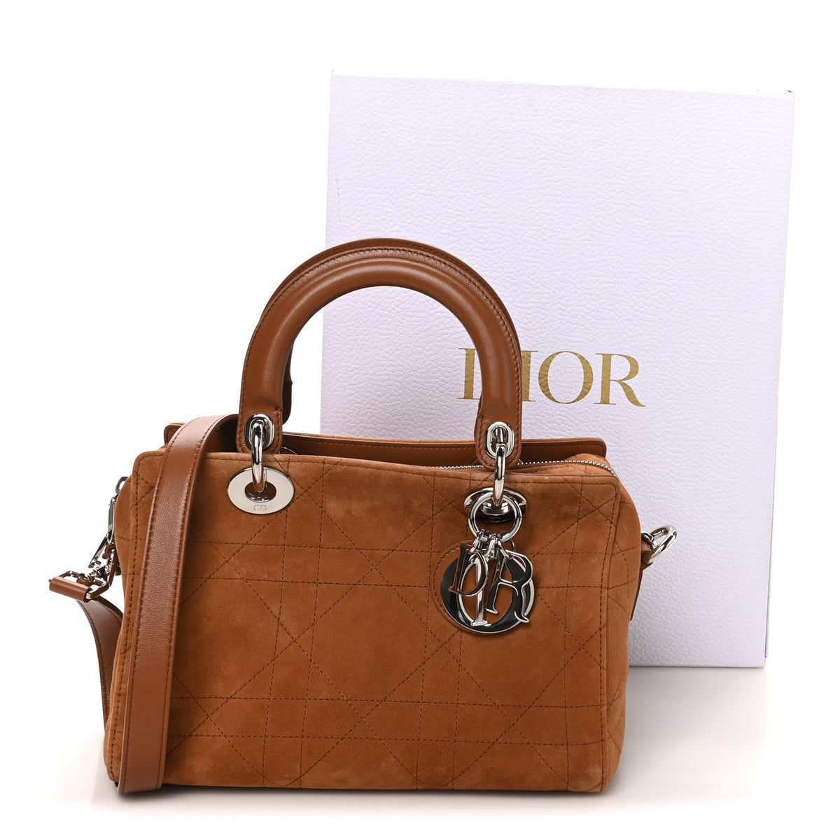 Small Goatskin Suede Handbag - Gold
