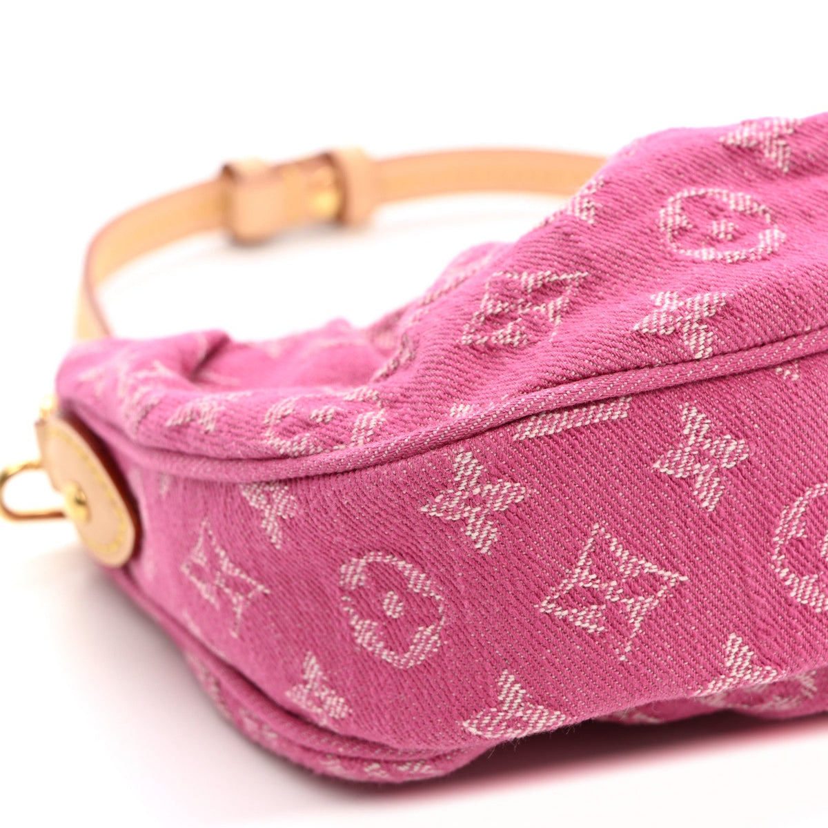Monogram Denim Pochette Valley Fuchsia Handbag