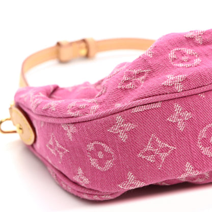 Monogram Denim Pochette Valley Fuchsia Handbag
