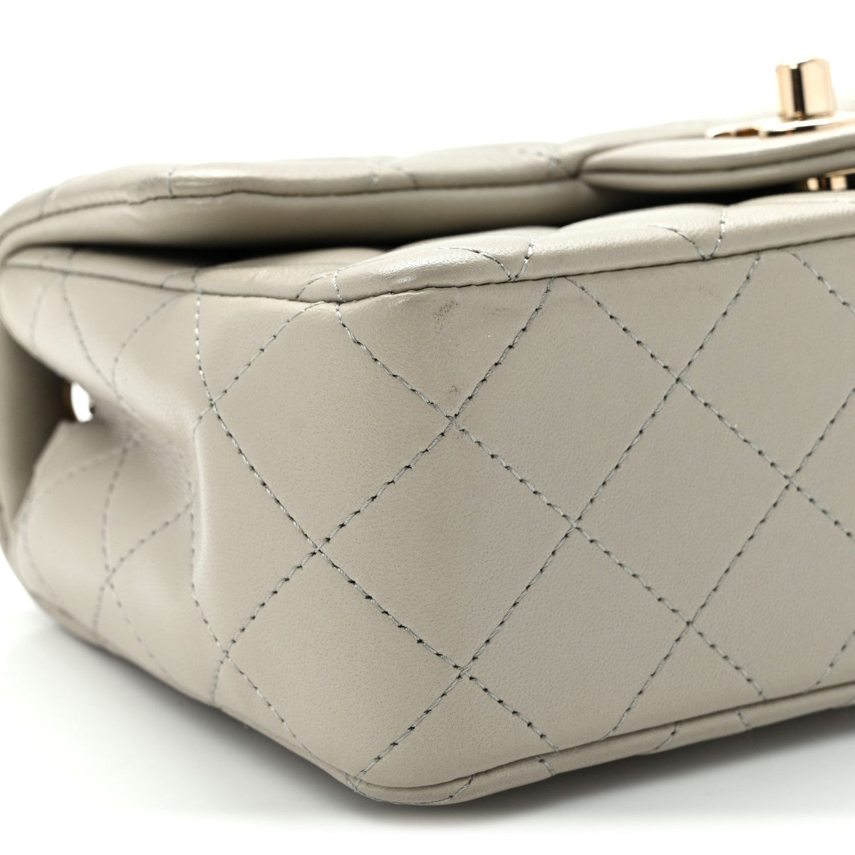 Mini Quilted Lambskin Flap Shoulder Bag - Tan