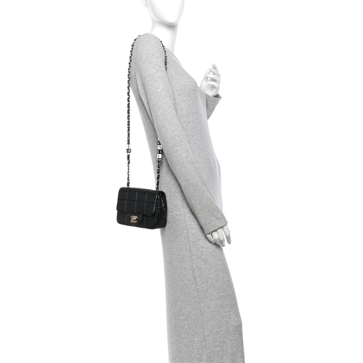 Mini Quilted Lambskin Flap Shoulder Bag - Black