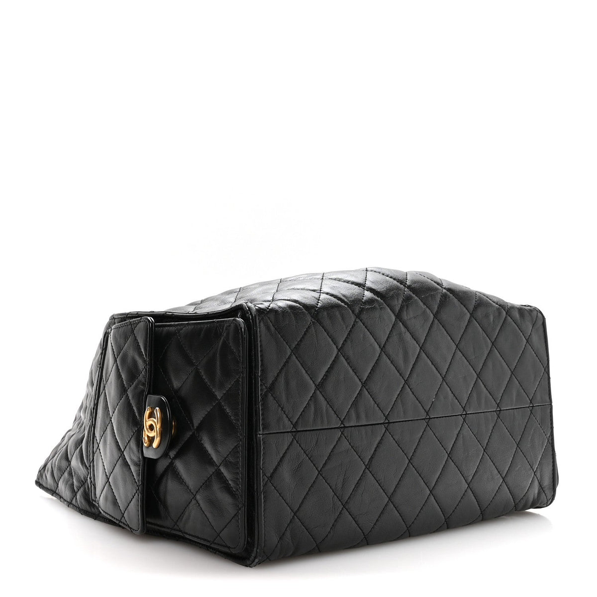 Medium Quilted Calfskin Handbag - Black
